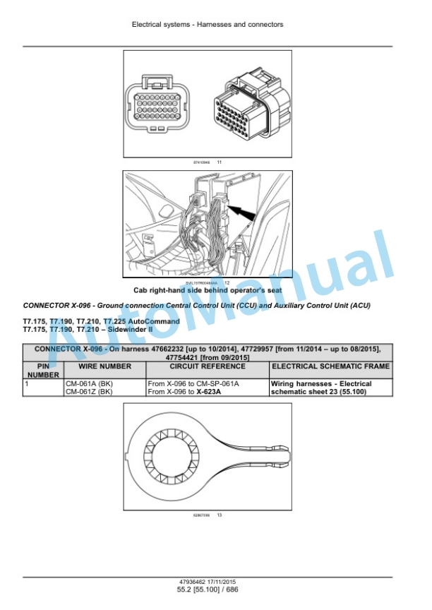 New Holland T7.175, T7.190, T7.210, T7.225 Auto Command Tier 4B Final Tractor Service Manual 47969480-4