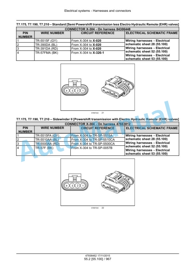New Holland T7.175, T7.190, T7.210, T7.225 Auto Command Tier 4B Final Tractor Service Manual 47969481-3