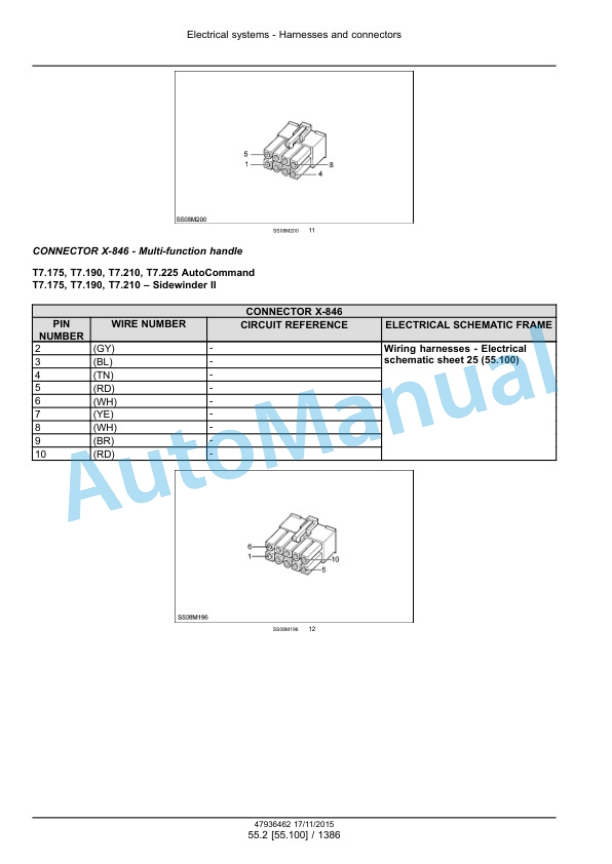 New Holland T7.175, T7.190, T7.210, T7.225 Auto Command Tier 4B Final Tractor Service Manual 47969482-4