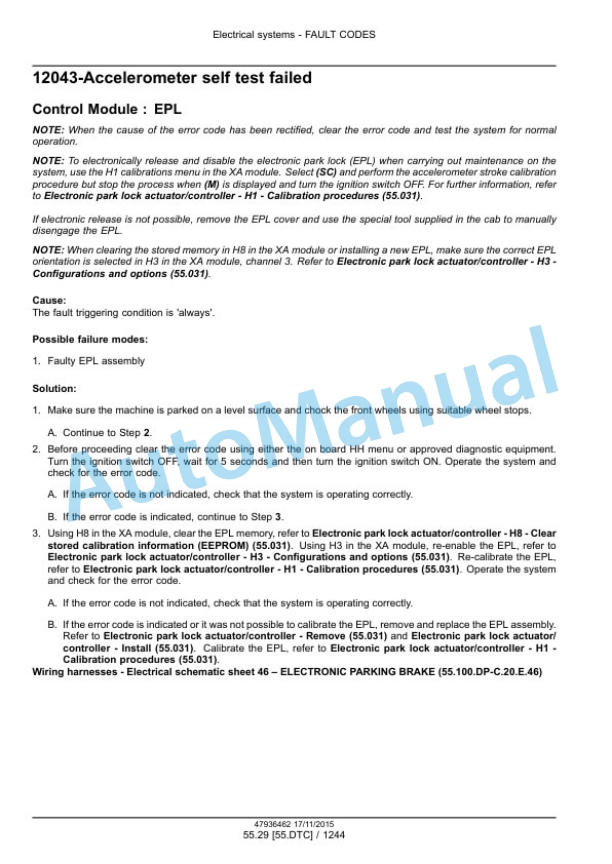 New Holland T7.175, T7.190, T7.210, T7.225 Auto Command Tier 4B Final Tractor Service Manual 47969489-2