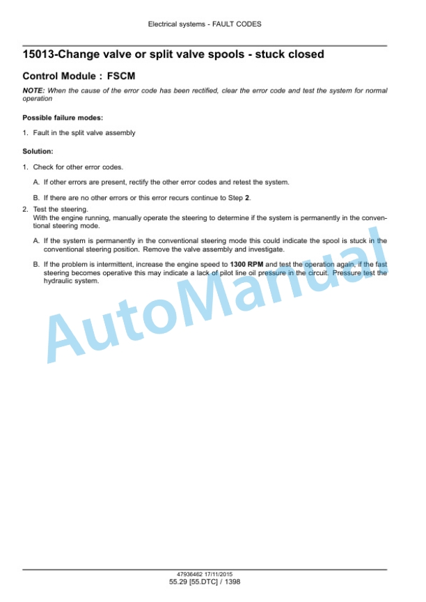 New Holland T7.175, T7.190, T7.210, T7.225 Auto Command Tier 4B Final Tractor Service Manual 47969489-4