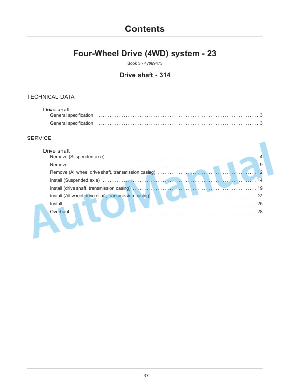 New Holland T7.175, T7.190, T7.210, T7.225 Auto Command Tier 4B Final Tractor Service Manual 47969491-2