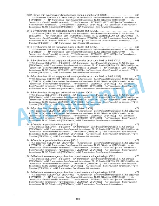 New Holland T7.175, T7.190, T7.210, T7.225 Auto Command Tier 4B Final Tractor Service Manual 47969491-5