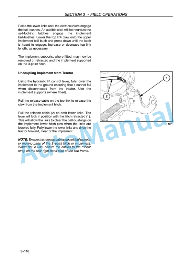 New Holland T7.220, T7.235, T7.250, T7.260 Power Command Tractor Operation and Maintenance Manual 84361992-4