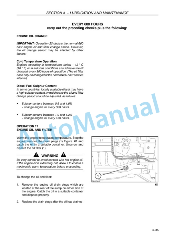 New Holland T7.220, T7.235, T7.250, T7.260 Power Command Tractor Operation and Maintenance Manual 84361992-5