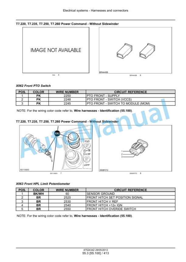 New Holland T7.220, T7.235, T7.250, T7.260, T7.270 Auto Command - Power Command Tractor Service Manual 47567523-2