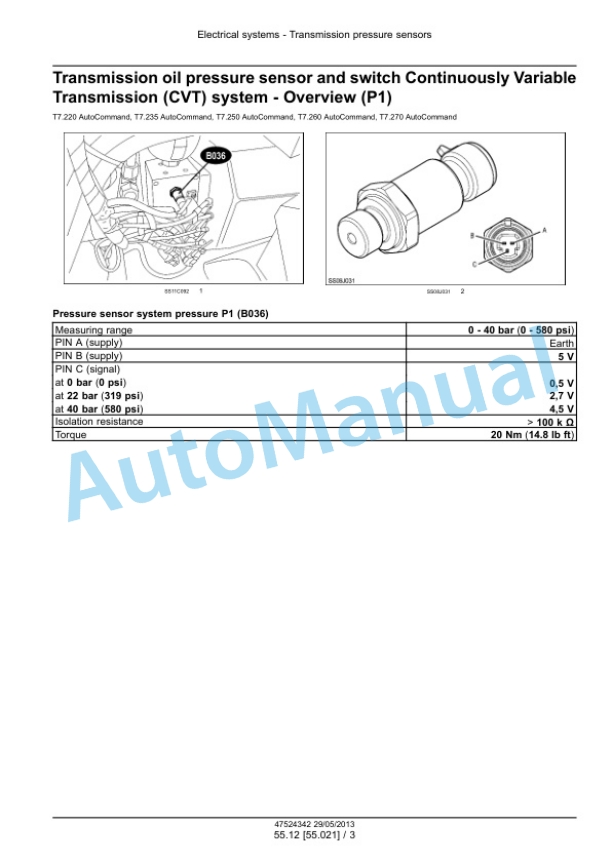 Alternative view of New Holland T7.220, T7.235, T7.250, T7.260, T7.270 Auto Command - Power Command Tractor Service Manual 47567526