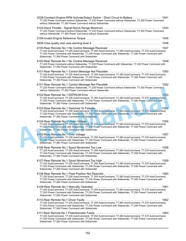 New Holland T7.220, T7.235, T7.250, T7.260, T7.270 Auto Command - Power Command Tractor Service Manual 47567534-5