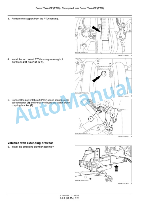 Alternative view of New Holland T7.230, T7.245, T7.260, T7.270 Auto Command Tier 4B Final Tractor Service Manual 47985251