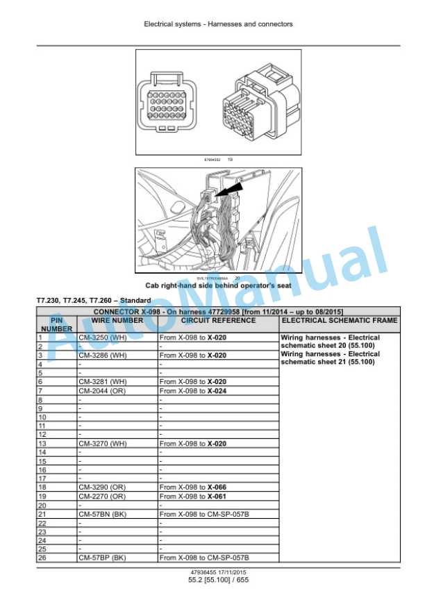 New Holland T7.230, T7.245, T7.260, T7.270 Auto Command Tier 4B Final Tractor Service Manual 47985256-4
