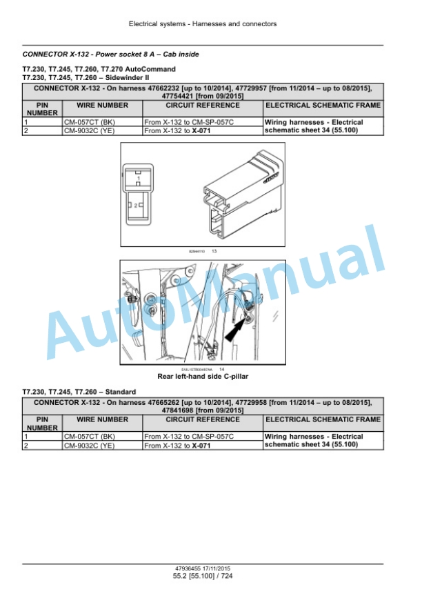 New Holland T7.230, T7.245, T7.260, T7.270 Auto Command Tier 4B Final Tractor Service Manual 47985256-5
