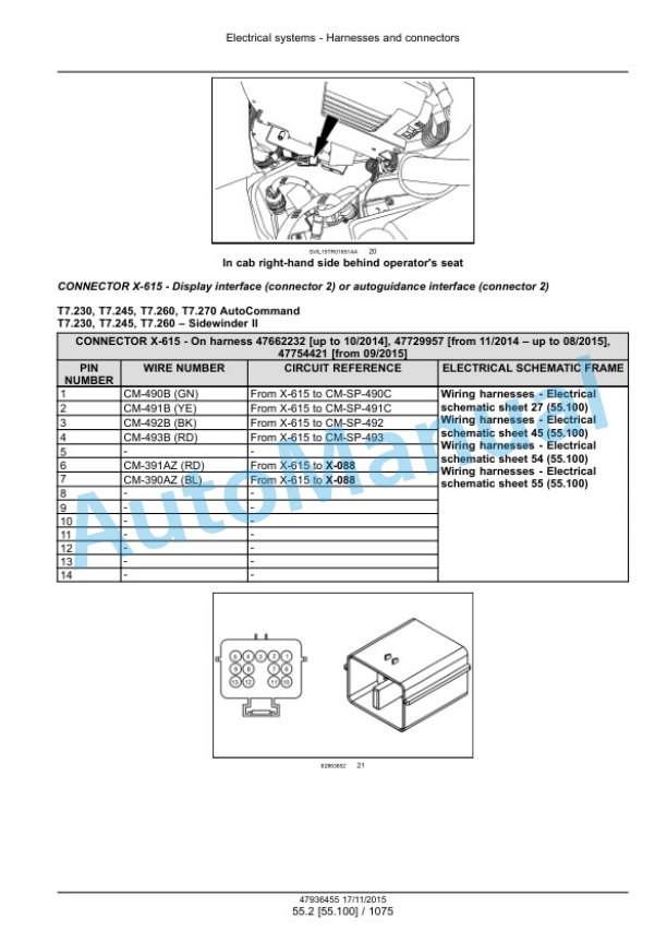 New Holland T7.230, T7.245, T7.260, T7.270 Auto Command Tier 4B Final Tractor Service Manual 47985257-5