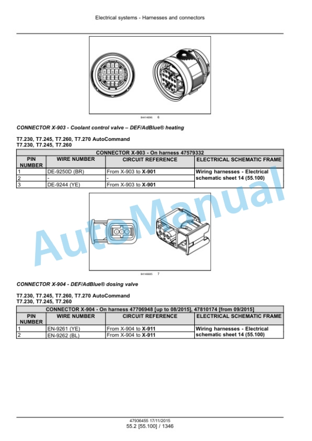 New Holland T7.230, T7.245, T7.260, T7.270 Auto Command Tier 4B Final Tractor Service Manual 47985258-4