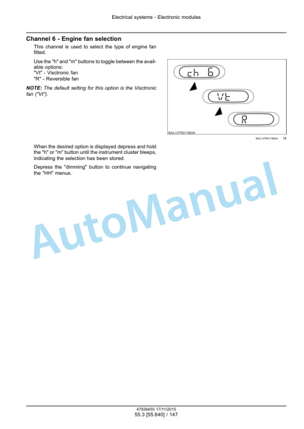 New Holland T7.230, T7.245, T7.260, T7.270 Auto Command Tier 4B Final Tractor Service Manual 47985259-3