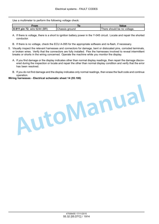 New Holland T7.230, T7.245, T7.260, T7.270 Auto Command Tier 4B Final Tractor Service Manual 47985267-3