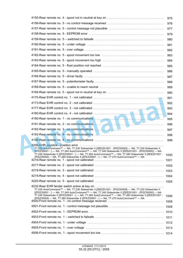 New Holland T7.230, T7.245, T7.260, T7.270 Auto Command Tier 4B Final Tractor Service Manual 47985267-5