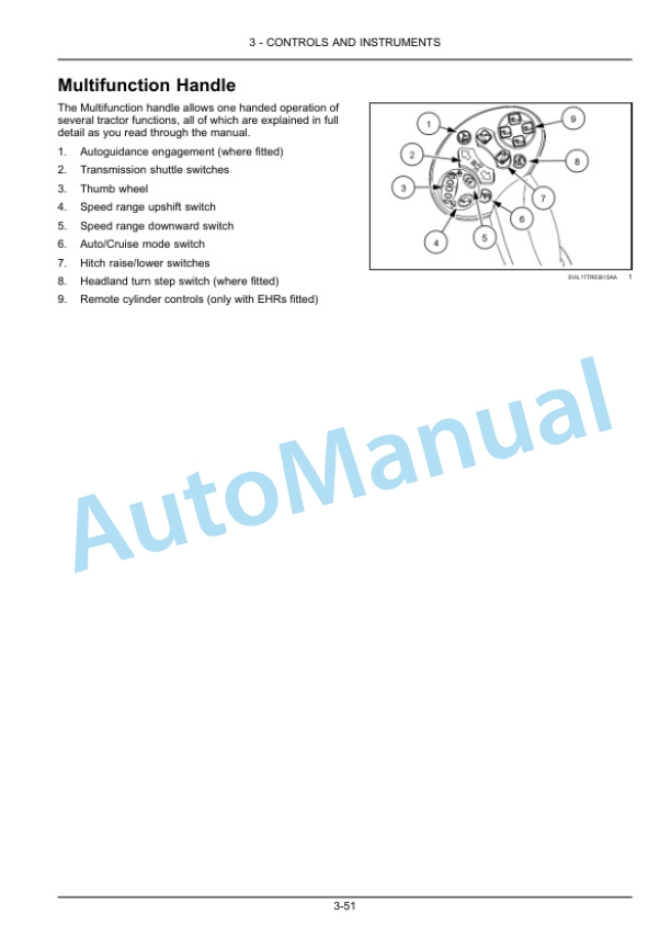 Alternative view of New Holland T7.230, T7.245, T7.260, T7.270 AutoCommand Stage IV Tractor Operation and Maintenance Manual 51519036