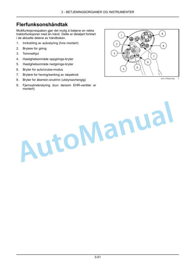 Alternative view of New Holland T7.230, T7.245, T7.260, T7.270 AutoCommand Stage IV Tractor Operation and Maintenance Manual 51519046 GER