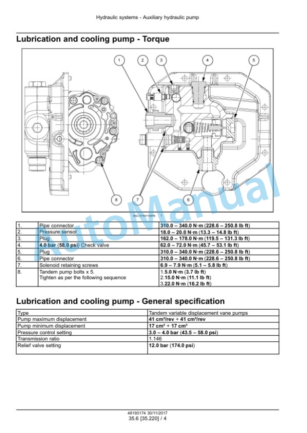 Alternative view of New Holland T7.290, T7.315 AutoCommand Tier 4B Final Tractor Service Manual 48193174