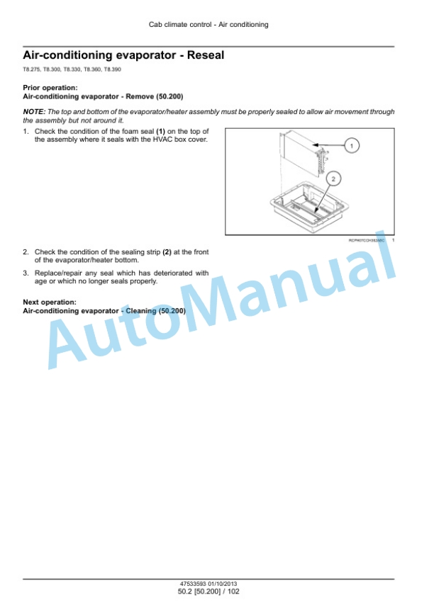 Alternative view of New Holland T8.275, T8.300, T8.330, T8.360, T8.390, T8.420 Continuously Variable Transmission CVT Tractor Service Manual 47533593