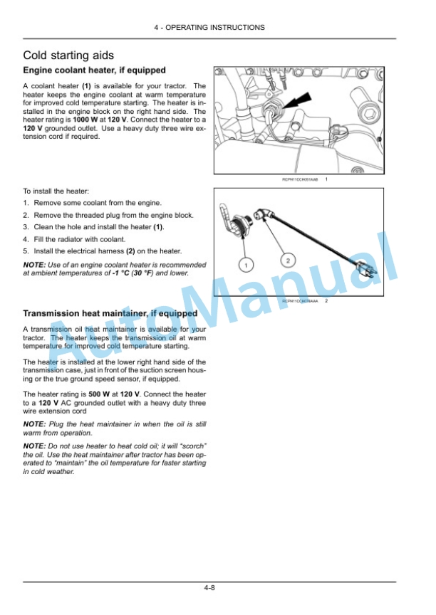 Alternative view of New Holland T8.275, T8.300, T8.330, T8.360, T8.390, T8.420 Tractor Operation and Maintenance Manual 84480231