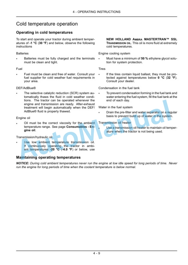 Alternative view of New Holland T8.275, T8.300, T8.330, T8.360, T8.390 Tractor Operation and Maintenance Manual 84516821