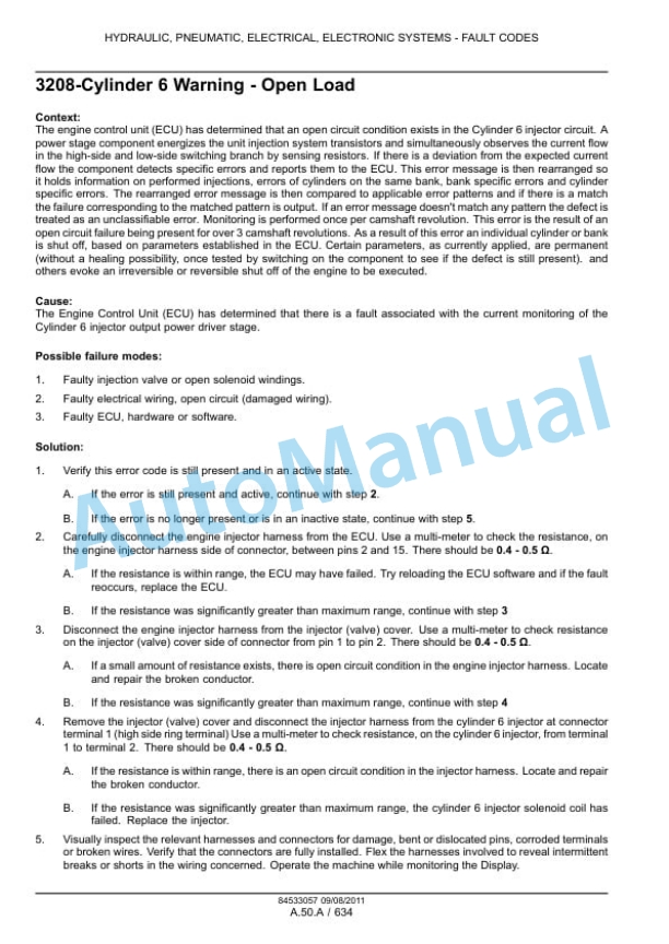 New Holland T8.275, T8.300, T8.330, T8.360, T8.390 Tractor Service Manual 84533057-3