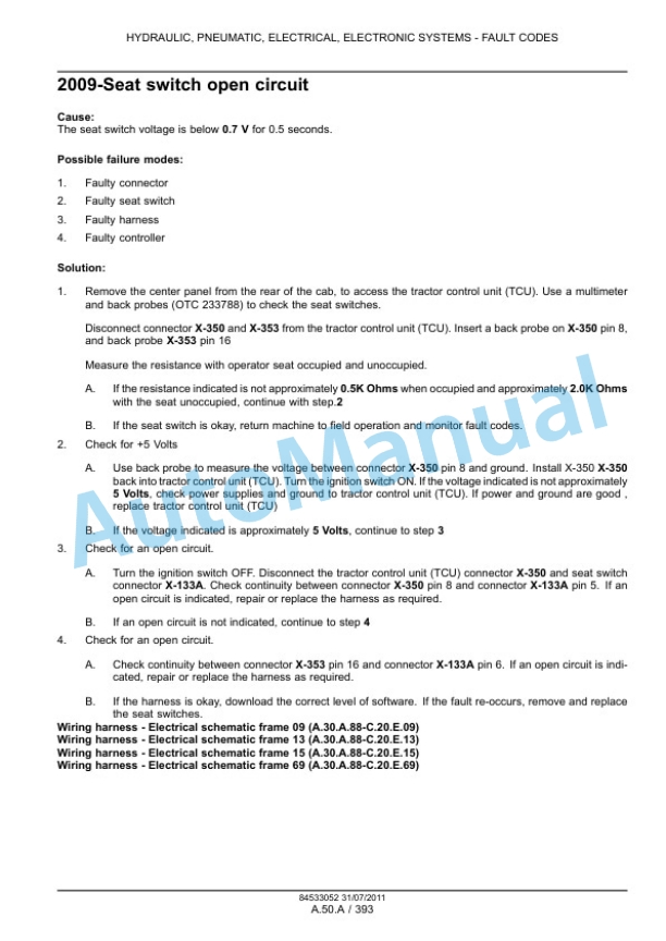 New Holland T8.275, T8.300, T8.330, T8.360, T8.390 Tractor Service Manual 84533080-5