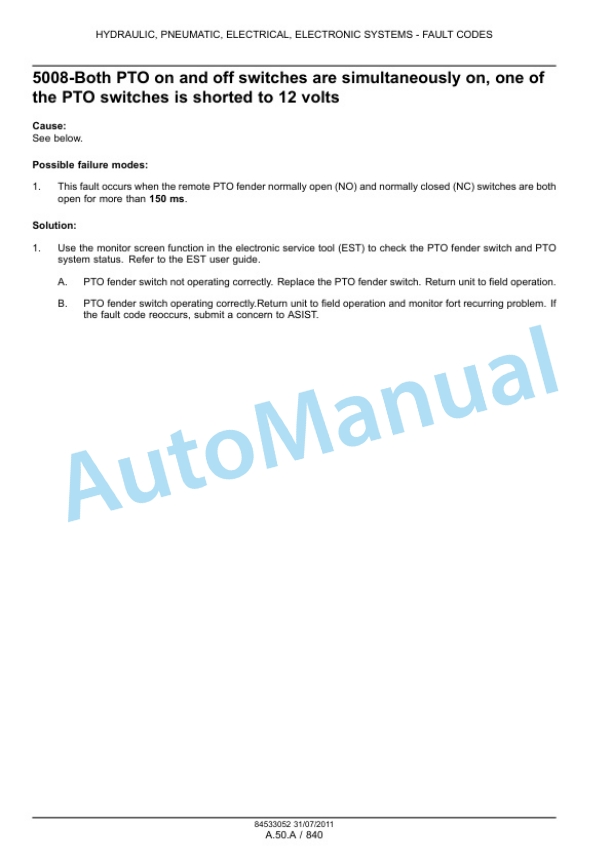 New Holland T8.275, T8.300, T8.330, T8.360, T8.390 Tractor Service Manual 84533081-5