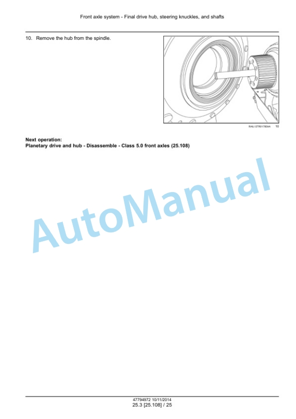 Alternative view of New Holland T8.320, T8.350, T8.380, T8.410 Powershift Transmission PST Tractor Service Manual 47794972