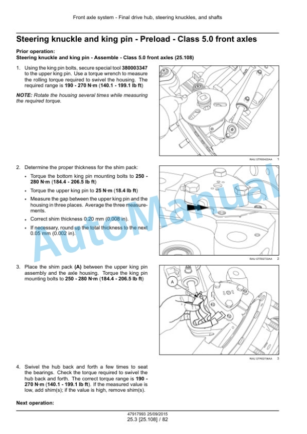 Alternative view of New Holland T8.320, T8.350, T8.380, T8.410, T8.380 SmartTrax, T8.410 SmartTrax Powershift Transmission PST Tractor Service Manual 47917993