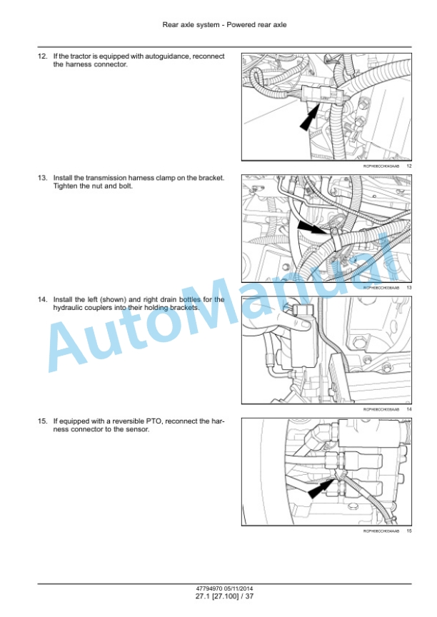 Alternative view of New Holland T8.320, T8.350, T8.380, T8.410, T8.435 Continuously Variable Transmission CVT Tractor Service Manual 47794970