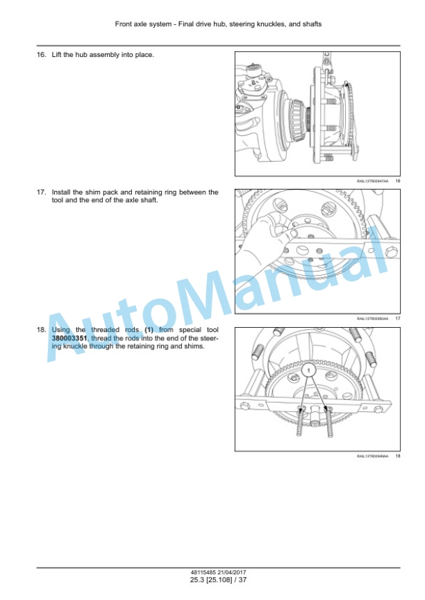 Alternative view of New Holland T8.320, T8.350, T8.380, T8.410, T8.435 SmartTrax Continuously Variable Transmission CVT Tractor Service Manual 48115485