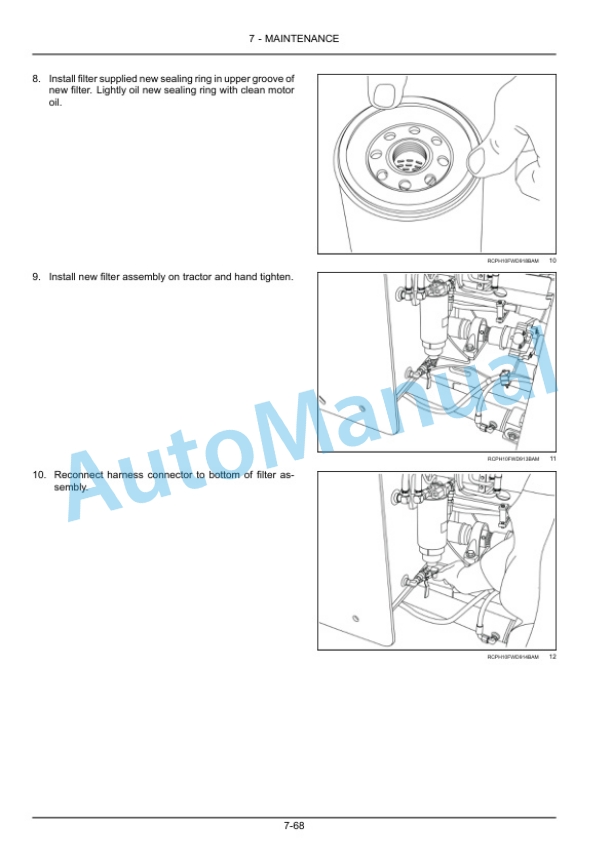 New Holland T9.390, T9.450, T9.505, T9.560, T9.615, T9.670 Tier 4 Tractor Operation and Maintenance Manual 47538888-5