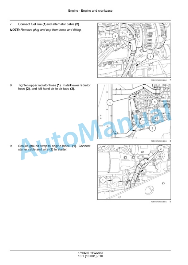New Holland T9.390, T9.450, T9.505, T9.560, T9.615, T9.670 Tier 4 Tractor Service Manual 47512821-2