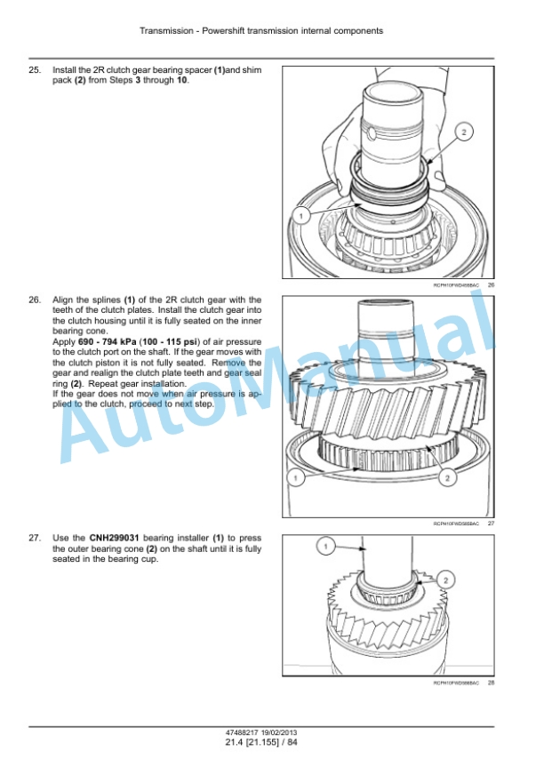 New Holland T9.390, T9.450, T9.505, T9.560, T9.615, T9.670 Tier 4 Tractor Service Manual 47512822-4