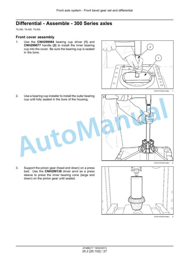 New Holland T9.390, T9.450, T9.505, T9.560, T9.615, T9.670 Tier 4 Tractor Service Manual 47512823-2