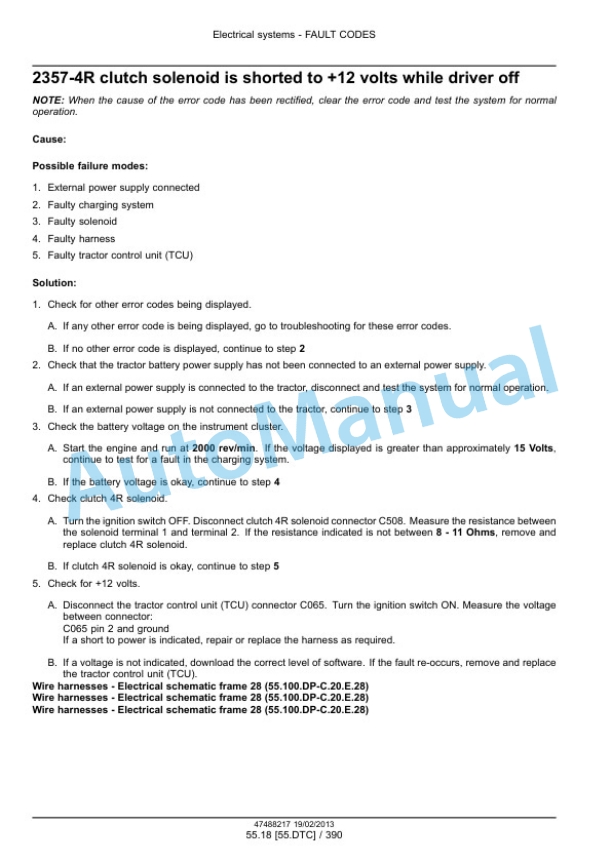 New Holland T9.390, T9.450, T9.505, T9.560, T9.615, T9.670 Tier 4 Tractor Service Manual 47512830-2