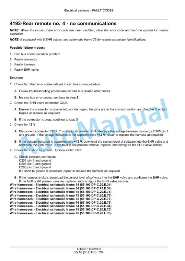 New Holland T9.390, T9.450, T9.505, T9.560, T9.615, T9.670 Tier 4 Tractor Service Manual 47512831-3