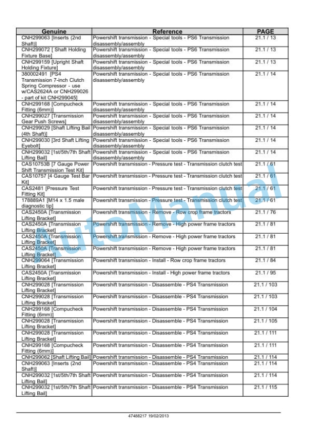 New Holland T9.390, T9.450, T9.505, T9.560, T9.615, T9.670 Tier 4 Tractor Service Manual 47512832-5