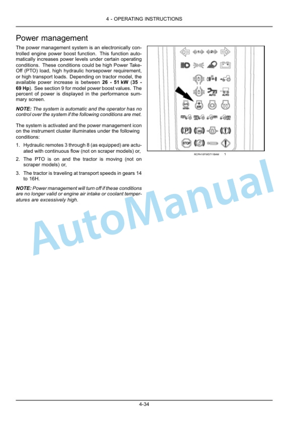 New Holland T9.435, T9.480, T9.530, T9.565, T9.600, T9.645, T9.700 Stage IV Tractor Operation and Maintenance Manual 47982436-3