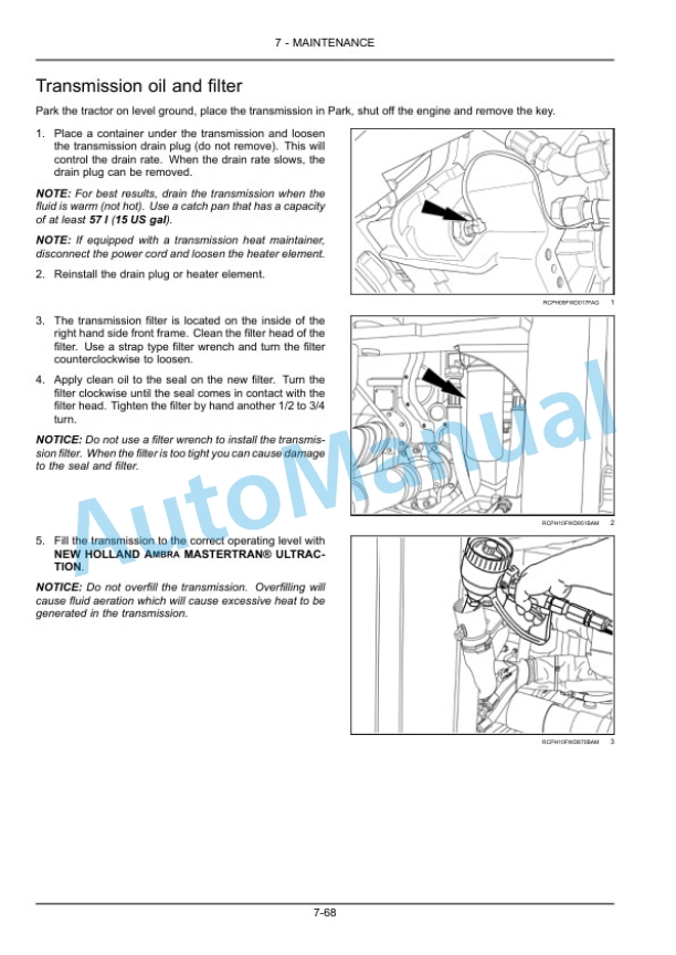 New Holland T9.435, T9.480, T9.530, T9.565, T9.600, T9.645, T9.700 Tier 4B Final Tractor Operation and Maintenance Manual 47583663-5