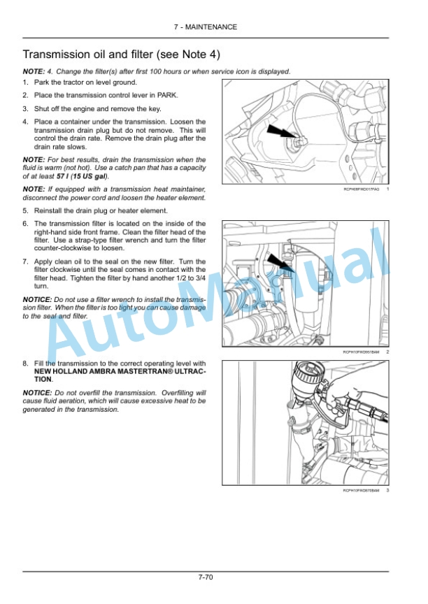 New Holland T9.435, T9.480, T9.530, T9.565, T9.600, T9.645, T9.700 Tier 4B Final Tractor Operation and Maintenance Manual 47754862-5