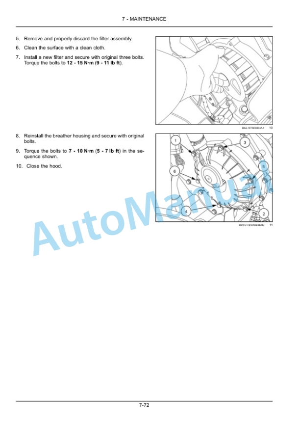 New Holland T9.435, T9.480, T9.530, T9.565, T9.600, T9.645, T9.700 Tier 4B Final Tractor Operation and Maintenance Manual 47982402-5