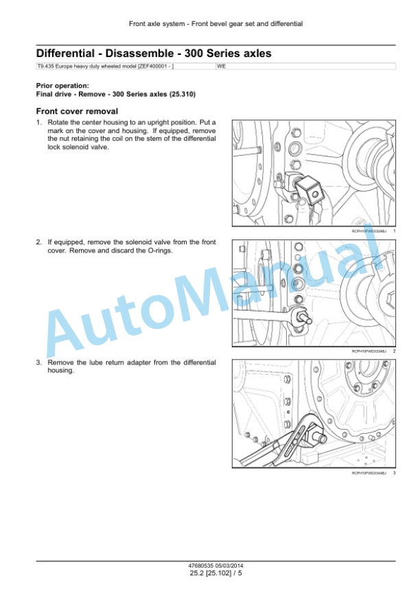 Alternative view of New Holland T9.435, T9.480, T9.530, T9.565, T9.600, T9.645, T9.700 Tier 4B Final Tractor Service Manual 47680535