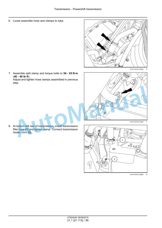 New Holland T9.435, T9.480, T9.530, T9.565, T9.600, T9.645, T9.700 Tier 4B Final Tractor Service Manual 47936389-3