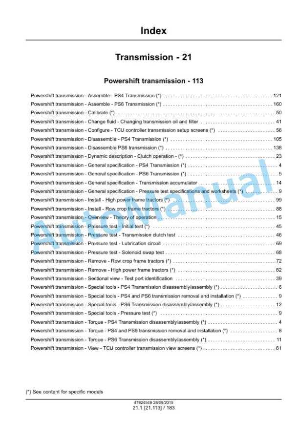 New Holland T9.435, T9.480, T9.530, T9.565, T9.600, T9.645, T9.700 Tier 4B Final Tractor Service Manual 47936389-5