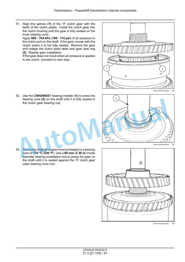 New Holland T9.435, T9.480, T9.530, T9.565, T9.600, T9.645, T9.700 Tier 4B Final Tractor Service Manual 47936390-2