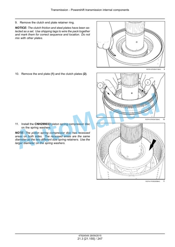 New Holland T9.435, T9.480, T9.530, T9.565, T9.600, T9.645, T9.700 Tier 4B Final Tractor Service Manual 47936390-5