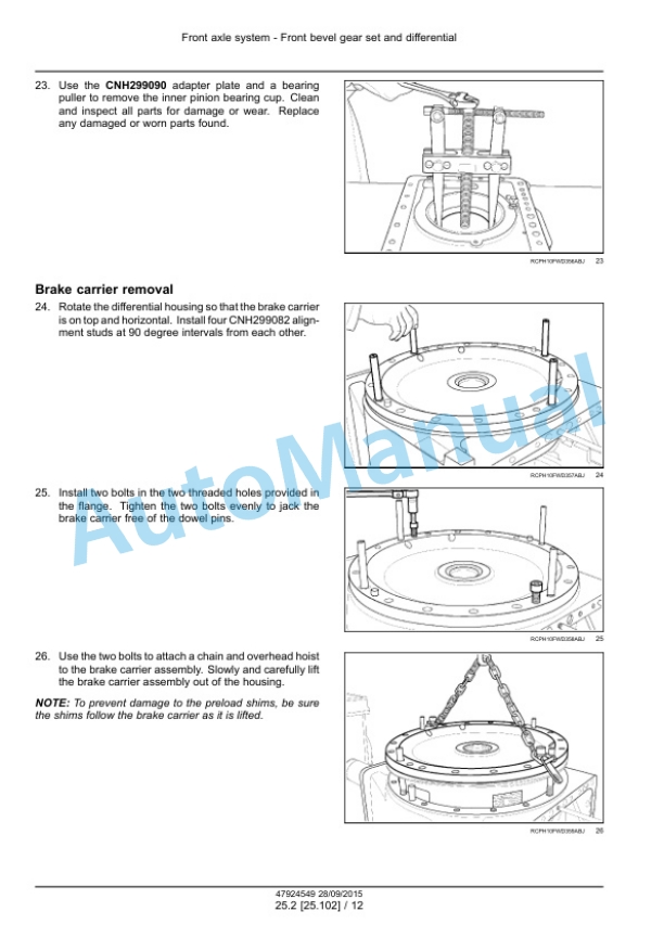 New Holland T9.435, T9.480, T9.530, T9.565, T9.600, T9.645, T9.700 Tier 4B Final Tractor Service Manual 47936391-2